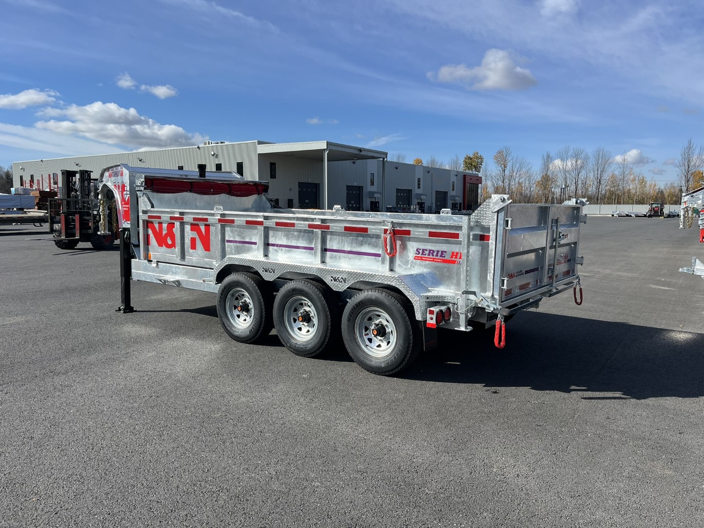2026 N&N 7×16 HD Hydraulic Dump Trailers, Hydraulic Jack – 3x7500lb Axles w/ Spare & Mount – Galvanized -2x in Stock