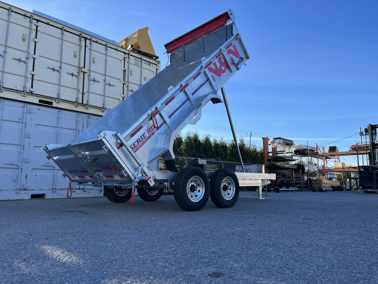 2025 7X14 HD Hydraulic Dump Trailer – 2x 7500LB Axles w/ Spare Mount & Tarp Bar – Galvanized – Discount available – *Call or text 204-202-7783