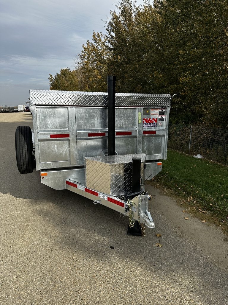 2026 N&N 7X16 HD Hydraulic Dump Trailers, 2X7000lb Axles W/ Spare Mount, Hydraulic Jack and Landscape Gate – Galvanized