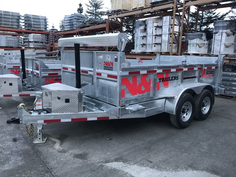 2026 N&N 7×12 HD Hydraulic Dump Trailer – 2x7000lb Axles w/ Spare Mount – Galvanized