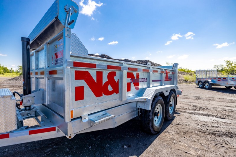 2026 N&N 7×12 HD Hydraulic Dump Trailer – 2x7000lb Axles w/ Spare Mount – Galvanized