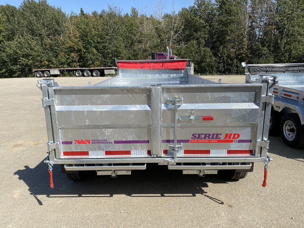 2026 N&N 7×16 HD Hydraulic Dump Trailers, 12K Hydraulic Front Jack, 3x7500lb Axles W/ Spare Mount – Galvanized – Winnipeg