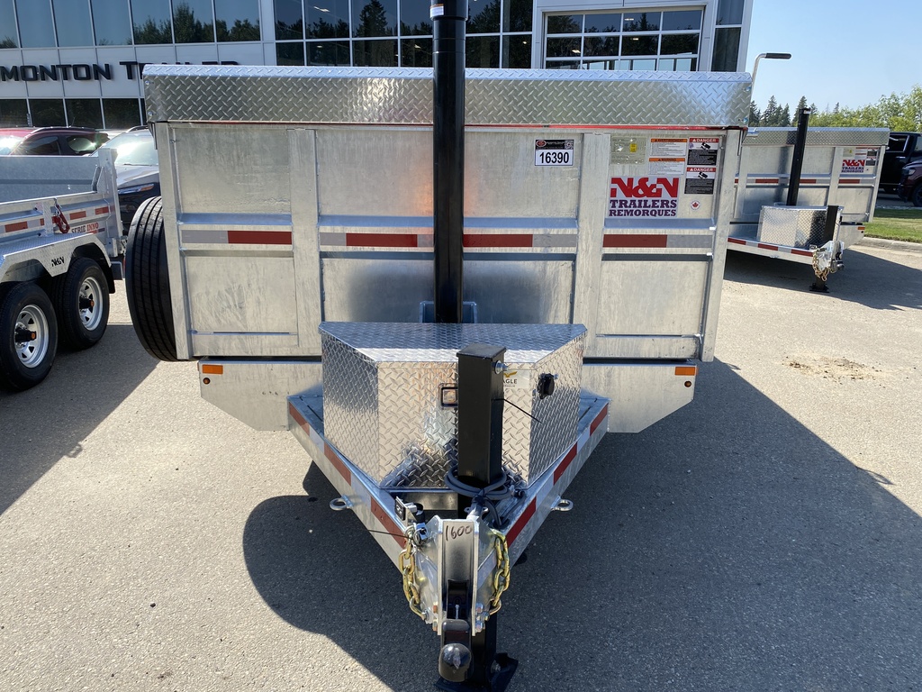 2026 N&N 7×16 HD Hydraulic Dump Trailers, 12K Hydraulic Front Jack, 3x7500lb Axles W/ Spare Mount – Galvanized – Winnipeg