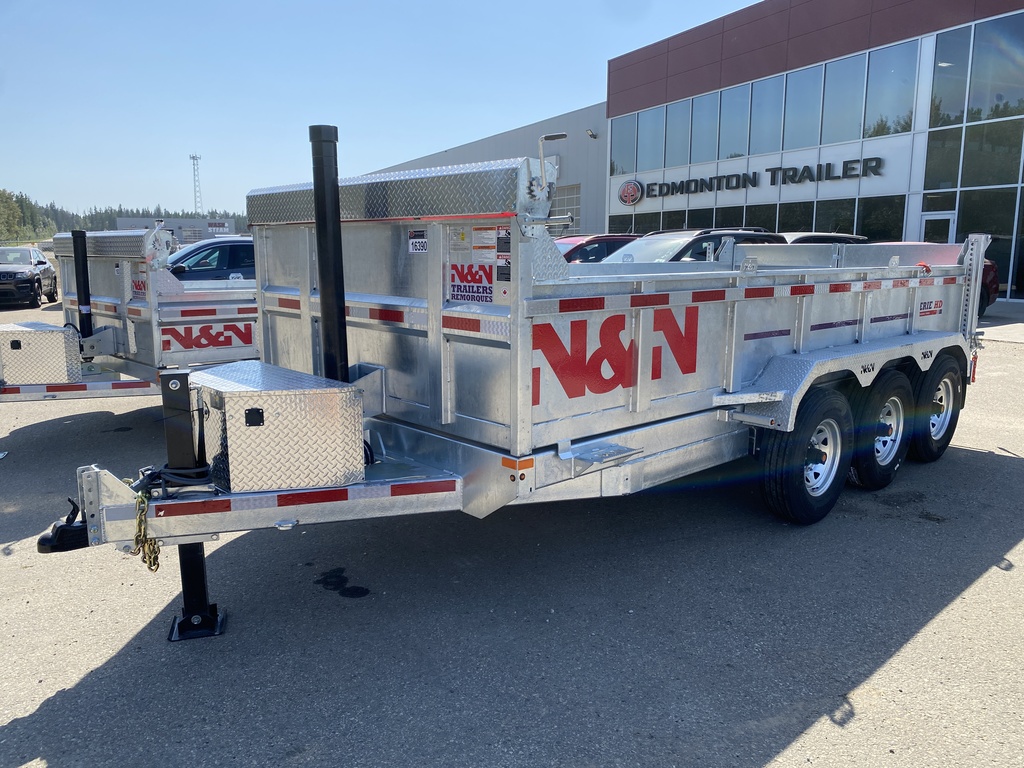 2026 7X16 HD Hydraulic Dump Trailer – 3x7500LB Axles w/ Spare Mount, Tarp Bar & 12K Front Hydraulic Jack – Galvanized