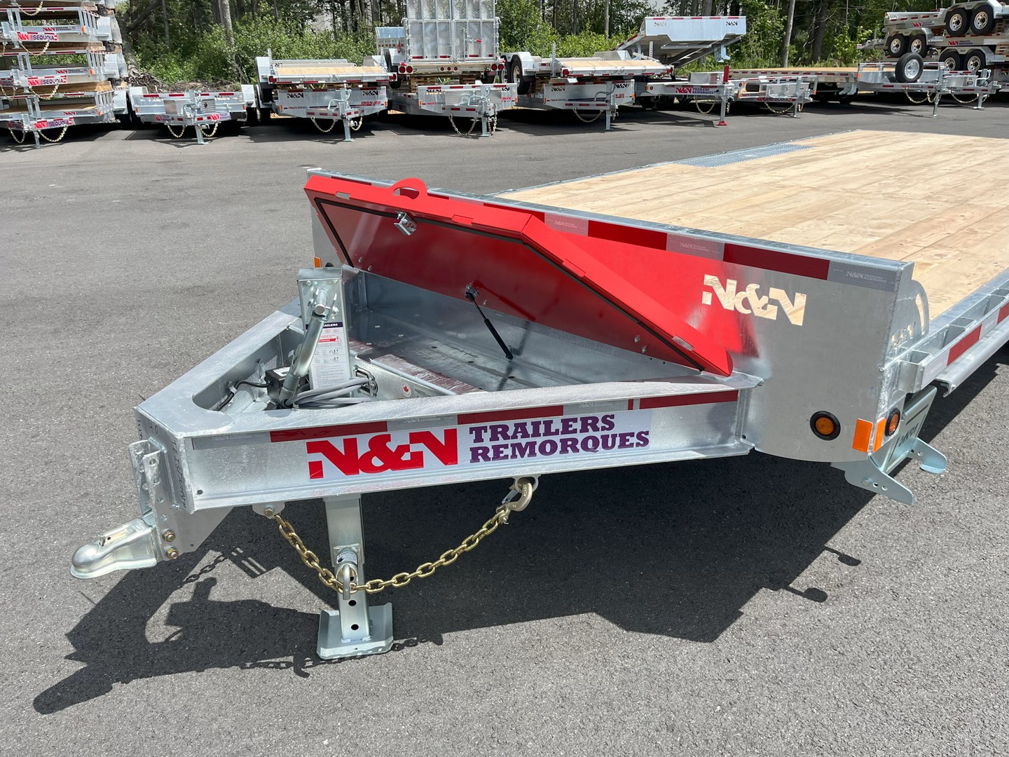 2026 N&N 102″ x 20 PACK HD Deckover Bumper Pull w/ 2×7 000lbs axles – 90″ ramps included – Galvanized