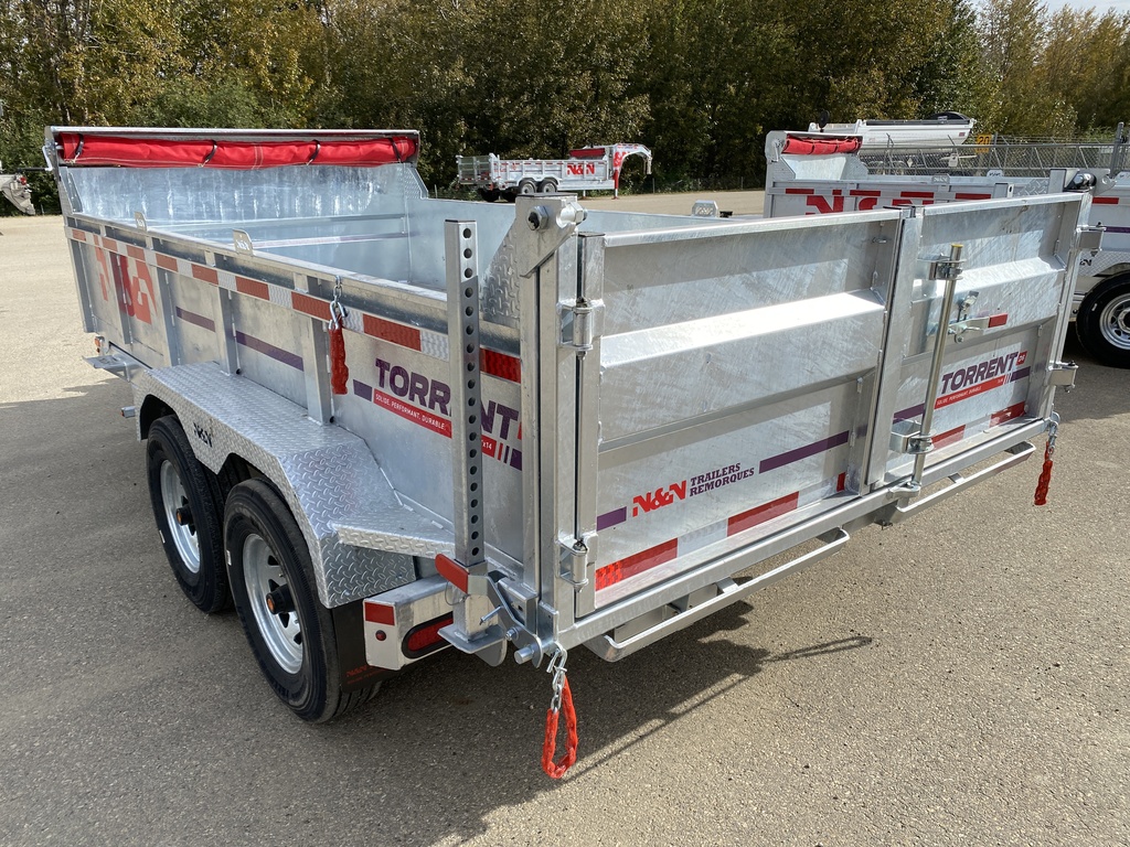2026 N&N 7X14 HD Hydraulic Dump Trailer – 2x7500LB Axles w/ Spare Mount & Tarp Bar & Hydraulic Jack – Galvanized – Edmonton