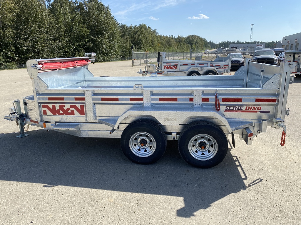 2026 N&N 7×14 INNO Dump Hydraulic Trailer – 2x 7000LBS Axles – w/Ramps Included – Galvanized