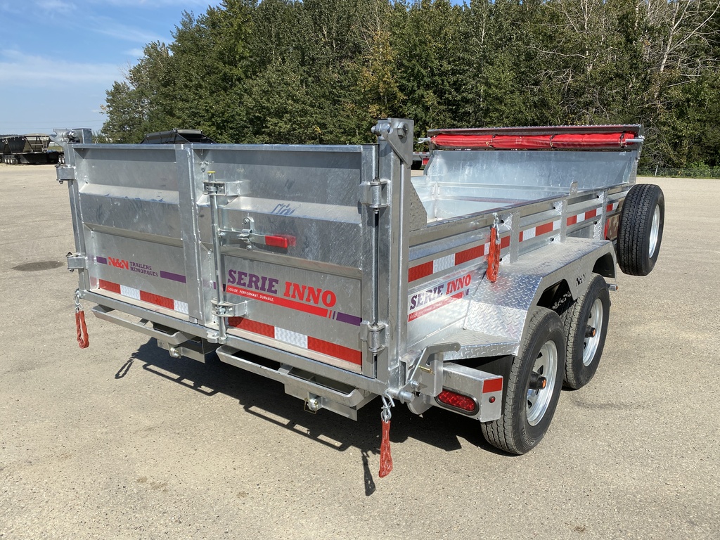 2026 N&N 7×14 INNO Dump Hydraulic Trailer – 2x 7000LBS Axles – w/Ramps Included – Galvanized