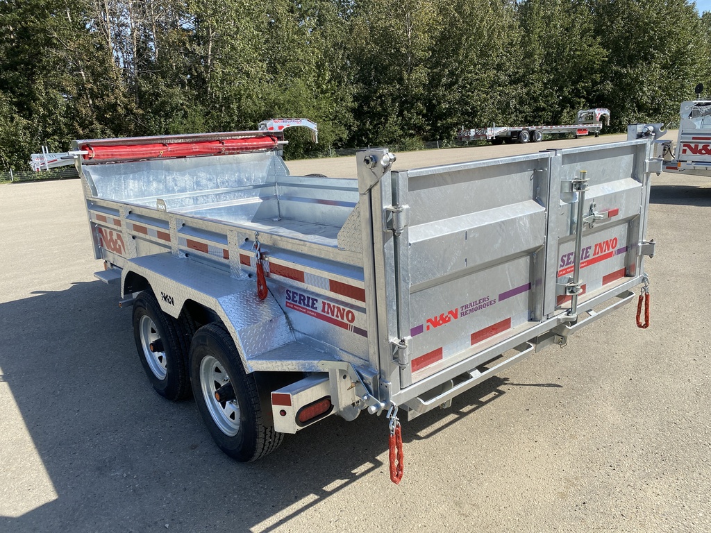 2026 N&N 7×14 INNO Dump Hydraulic Trailer – 2x 7000LBS Axles – w/Ramps Included – Galvanized