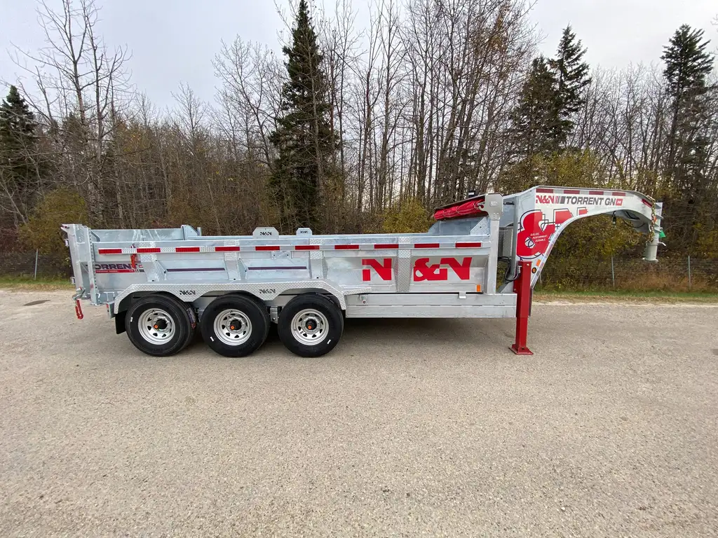 2027 N&N Torrent 7×16 HD Gooseneck Hydraulic Dump Trailers, Hydraulic Jack, 7GA/12in Crossmemeber Upgrade Floor – 3x7000lb Axles – Galvanized – Edmonton