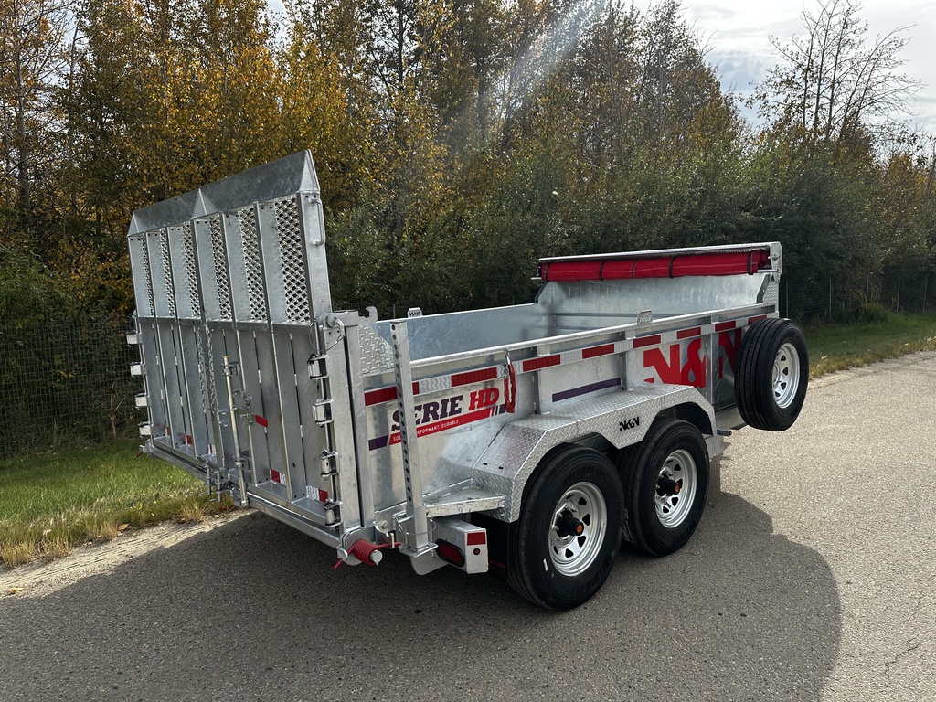 2026 N&N 7×12 HD Dump Hydraulic Trailer – Landscape Gate – Hydraulic Front Jack – 2x 7500LBS Axles – Galvanized – Edmonton