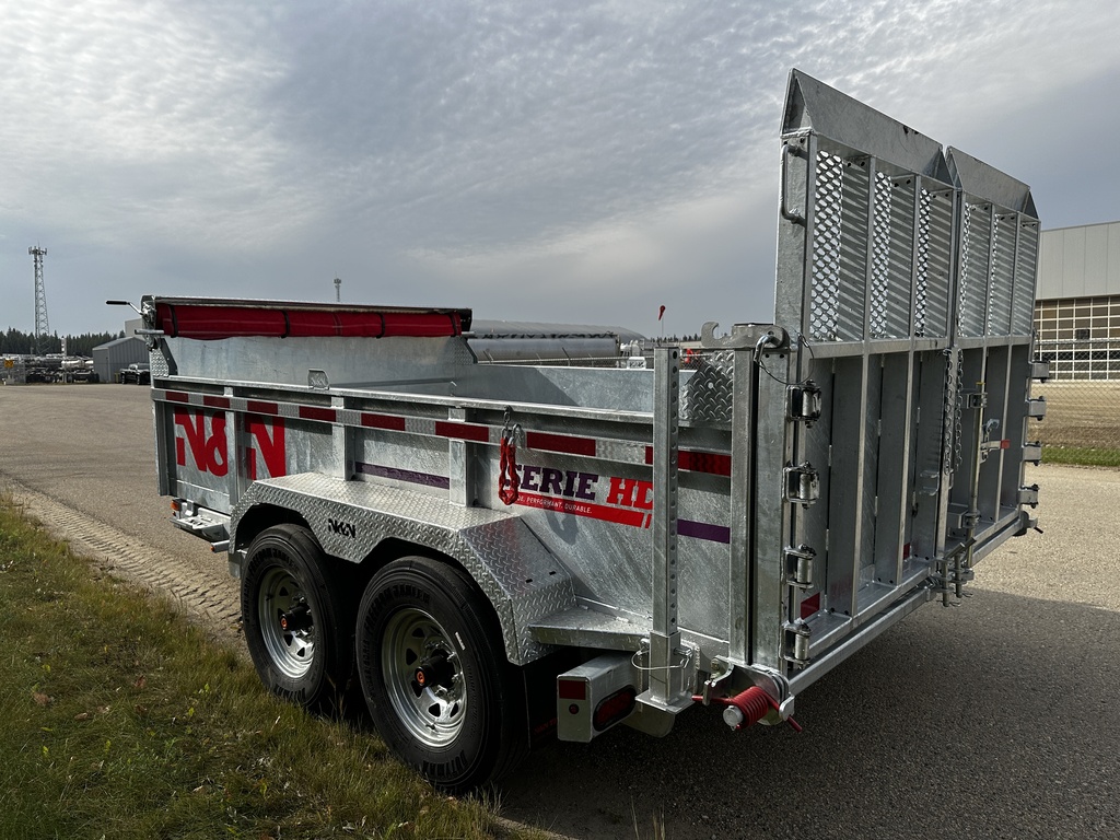 2026 N&N 7×12 HD Dump Hydraulic Trailer – Landscape Gate – Hydraulic Front Jack – 2x 7500LBS Axles – Galvanized – Edmonton