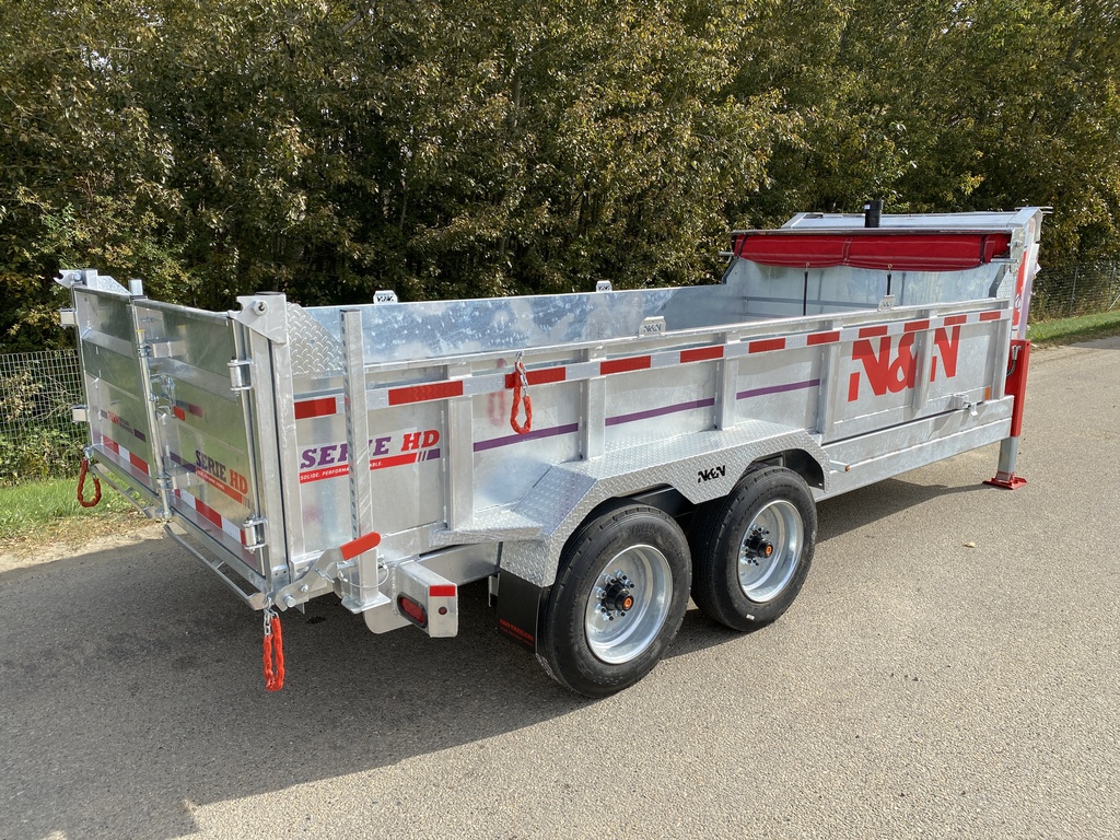 2026 N&N 7×16 Gooseneck HD Dump Hydraulic Trailer – Hydraulic Front Jack – 2x 800LBS Axles – Galvanized – Edmonton