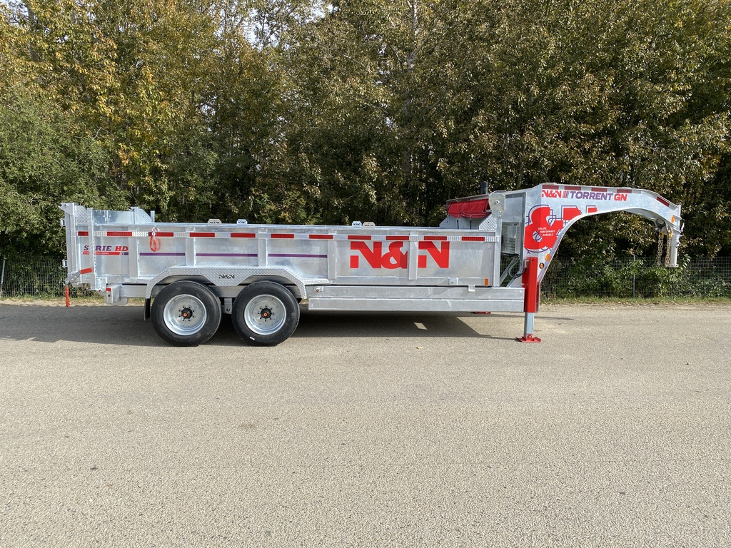 2026 N&N 7×16 Gooseneck HD Dump Hydraulic Trailer – Hydraulic Front Jack – 2x 800LBS Axles – Galvanized – Edmonton