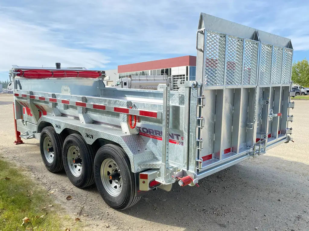2027 N&N Torrent 7×16 Gooseneck HD Dump Hydraulic Trailer – Hydraulic Front Jack & Landscape Gate Option, 7GA / 12in Crossmembers floor upgrade – 3x 7000LBS Axles – Galvanized – Edmonton