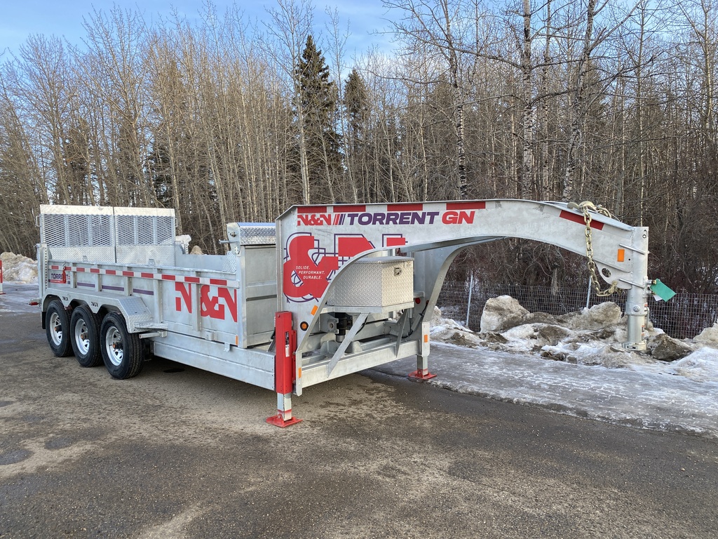 2026 N&N 7×16 Gooseneck HD Dump Hydraulic Trailer – Hydraulic Front Jack & Landscape Gate Option – 3x 7000LBS Axles – Galvanized – Edmonton