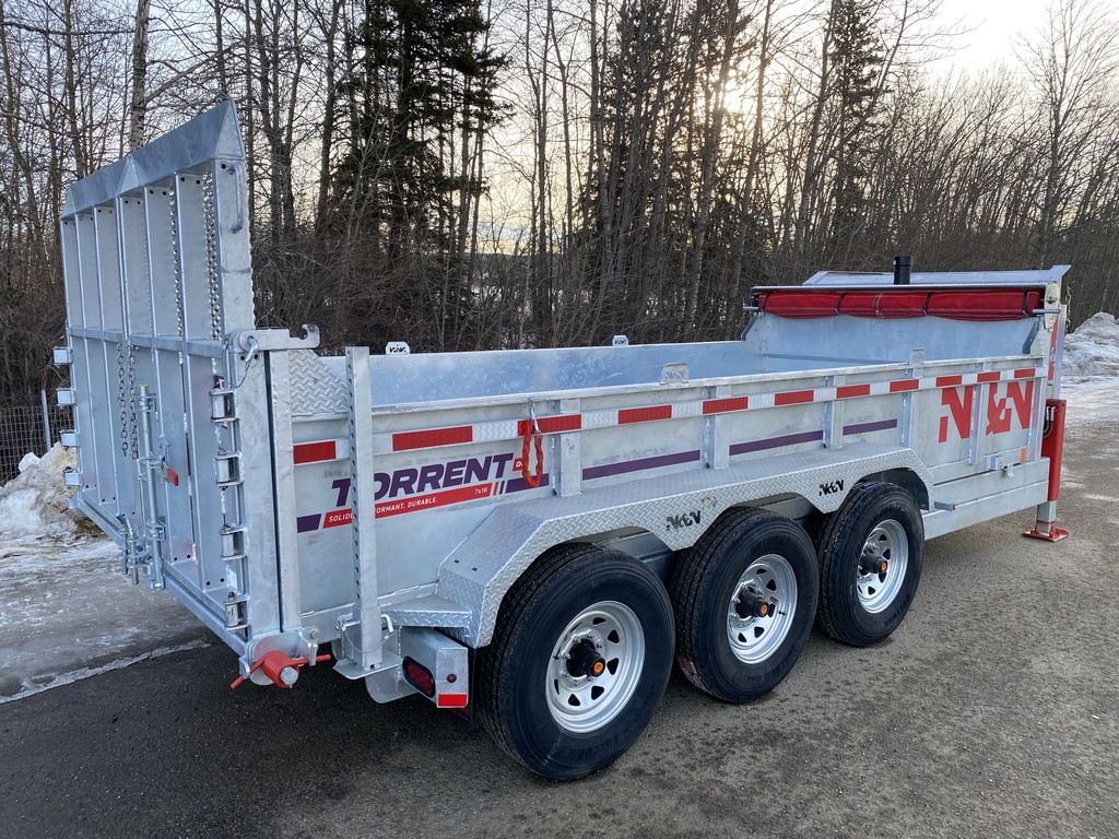 2026 N&N 7×16 Gooseneck HD Dump Hydraulic Trailer – Hydraulic Front Jack & Landscape Gate Option – 3x 7000LBS Axles – Galvanized – Edmonton