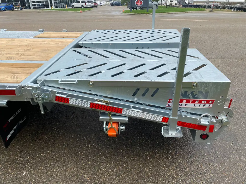 2026 BUFFALO PREMIUM 30’+5′ GOOSENECK DECKOVER TRAILER HUTCH TYPE SUSPENSION– 2x 16,000 lbs AXLES ELEC/ OVER HYDRAULICS, DUAL-WHEEL, WITH HYDRAULICS JACKS & HYDRAULIC FLIP OVER RAMPS – GALVANIZED – EDMONTON