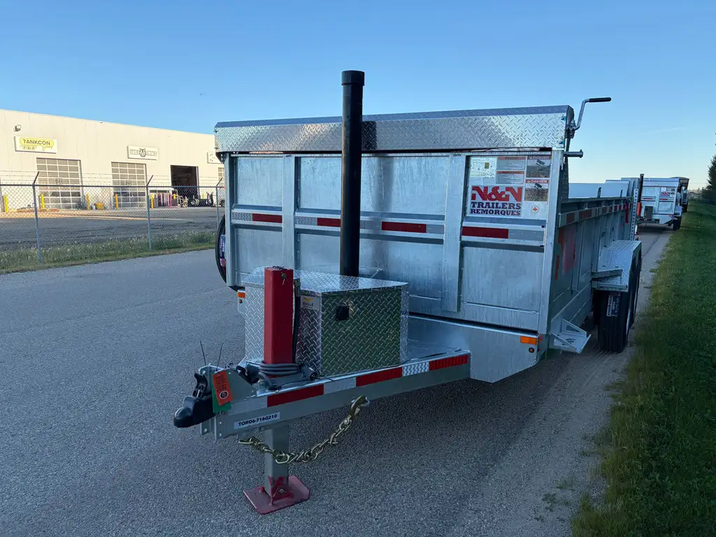 2027 N&N Torrent 7X16 HD Hydraulic Dump Trailer – 2x10000lbs Axles W/Spare Mount & Tarp Bar – 12K Hydraulic Front Jack – Galvanized – Edmonton