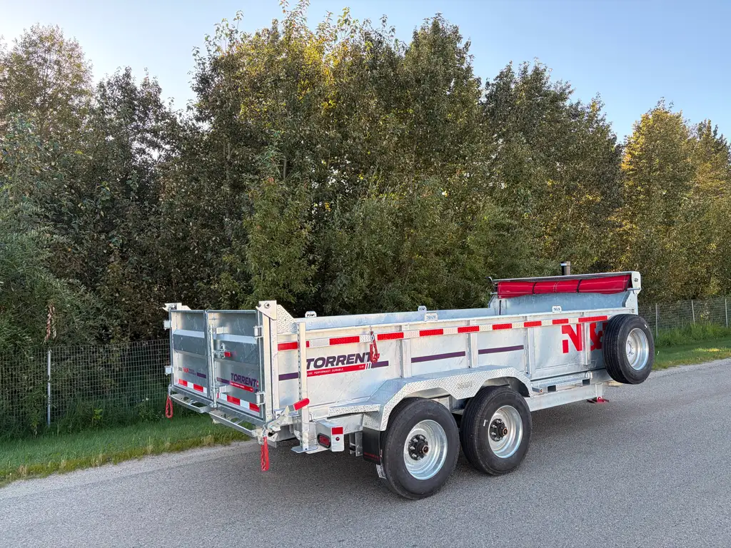 2027 N&N Torrent 7X16 HD Hydraulic Dump Trailer – 2x10000lbs Axles W/Spare Mount & Tarp Bar – 12K Hydraulic Front Jack – Galvanized – Edmonton