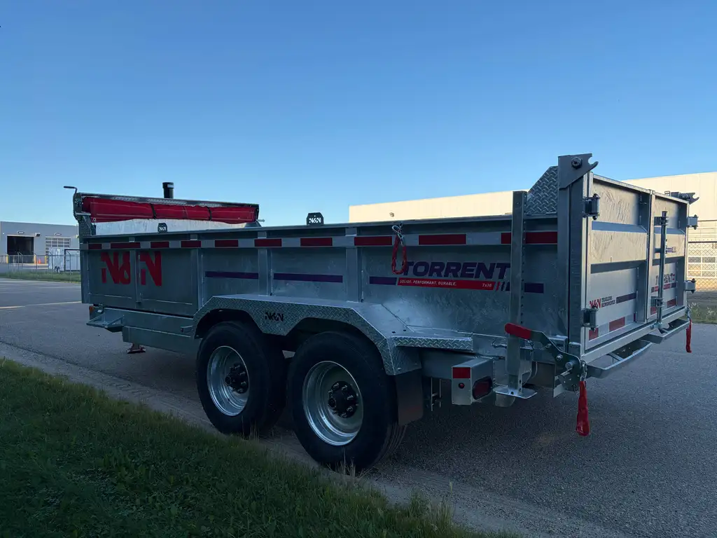 2027 N&N Torrent 7X16 HD Hydraulic Dump Trailer – 2x10000lbs Axles W/Spare Mount & Tarp Bar – 12K Hydraulic Front Jack – Galvanized – Edmonton