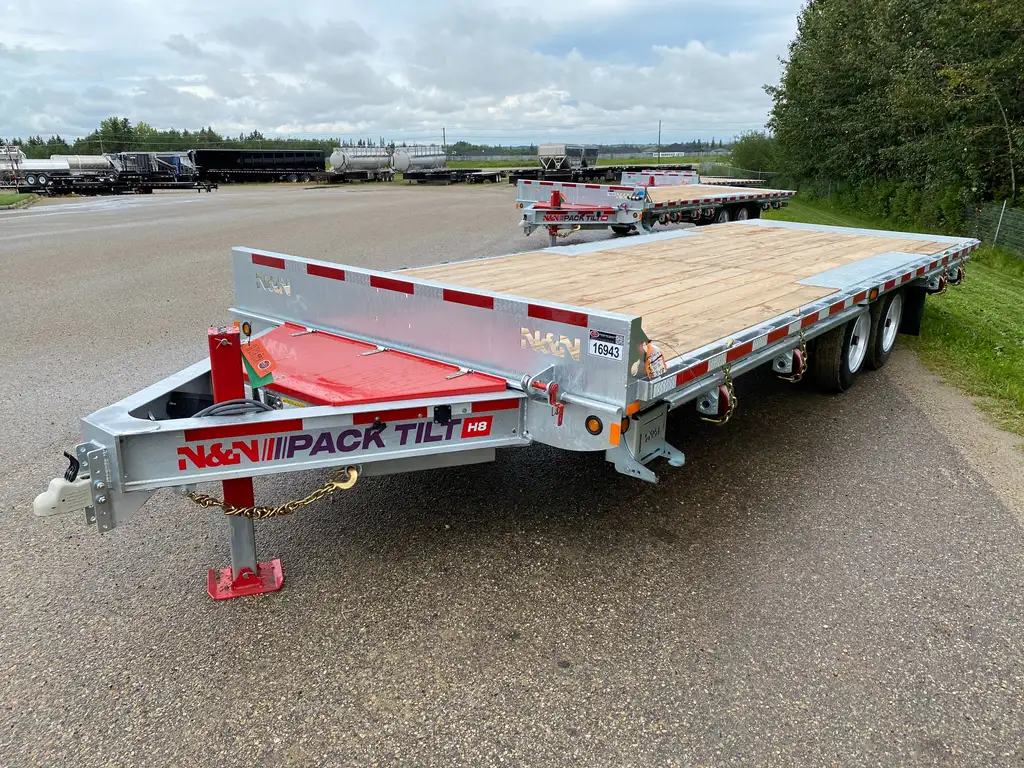 2027 N&N 102″ x 24 PACK H8 TILT DECKOVER TILT BUMPER PULL W/ 2×8,000 LBS AXLES ELEC/OVER HYDRAULICS BRAKES, HYDRAULIC JACKS – GALVANIZED – EDMONTON