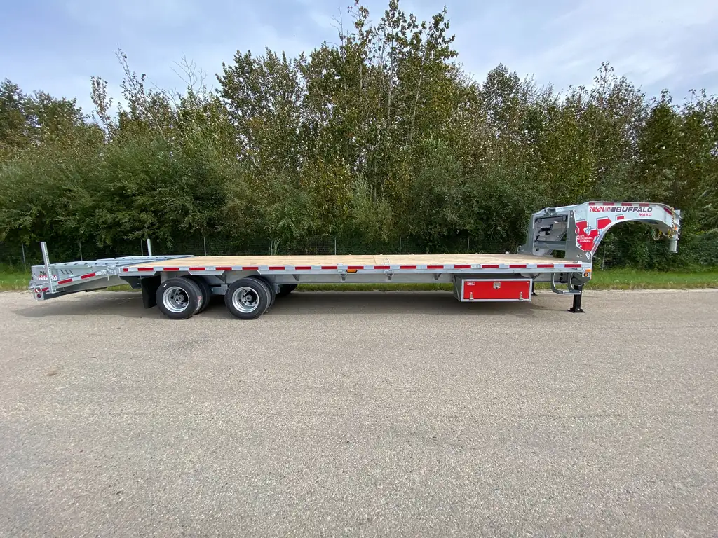 2027 N&N BUFFALO MAX 27’’+5′ GOOSENECK DECKOVER TRAILER – 2x 16,000 lbs AXLES ELEC/ OVER HYDRAULICS, DUAL-WHEEL, WITH HYDRAULICS JACKS – GALVANIZED – EDMONTON