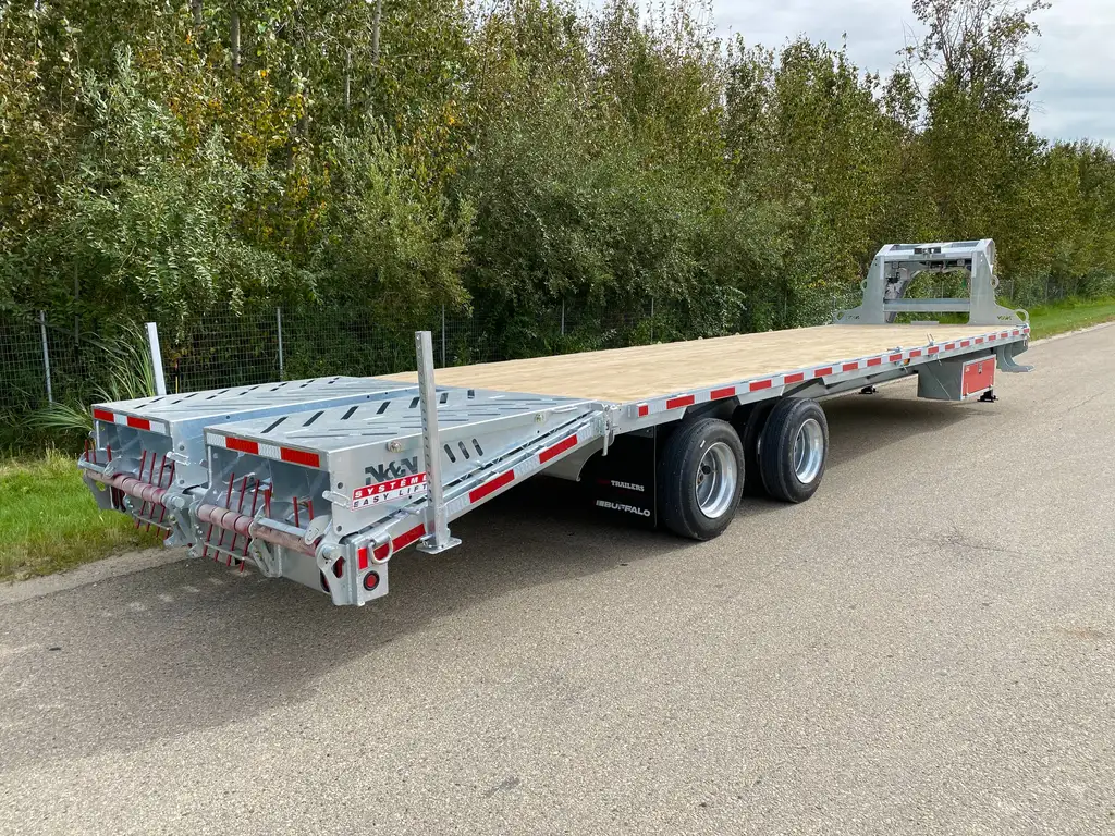 2027 N&N BUFFALO MAX 27’’+5′ GOOSENECK DECKOVER TRAILER – 2x 16,000 lbs AXLES ELEC/ OVER HYDRAULICS, DUAL-WHEEL, WITH HYDRAULICS JACKS – GALVANIZED – EDMONTON