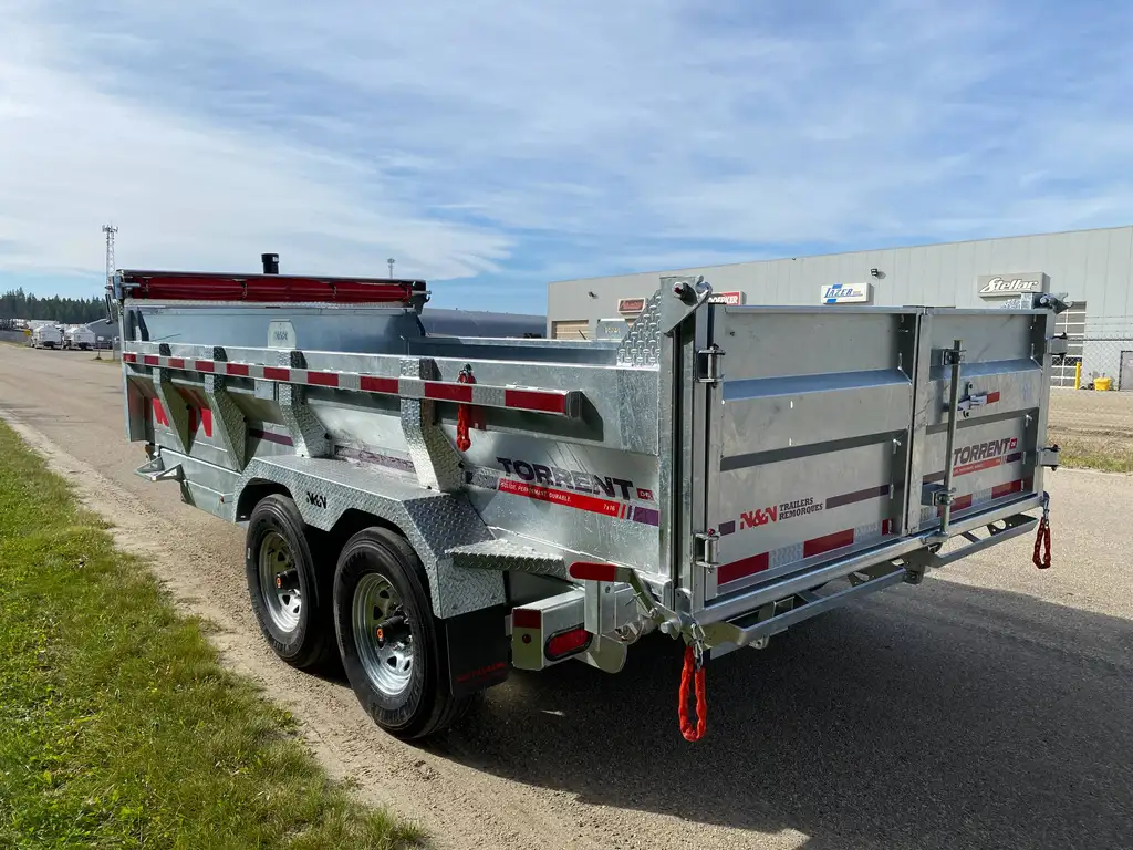 2027 N&N Torrent 7X14 HD Hydraulic Dump Trailer – 2x700lbs Axles W/Spare Mount & Tarp Bar – 12K Hydraulic Front Jack – Galvanized – LETHBRIDGE