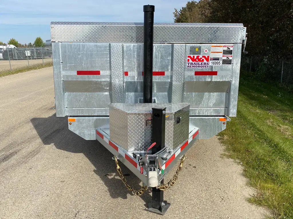 2027 N&N Torrent 7X14 HD Hydraulic Dump Trailer – 2x700lbs Axles W/Spare Mount & Tarp Bar – 12K Hydraulic Front Jack – Galvanized – LETHBRIDGE