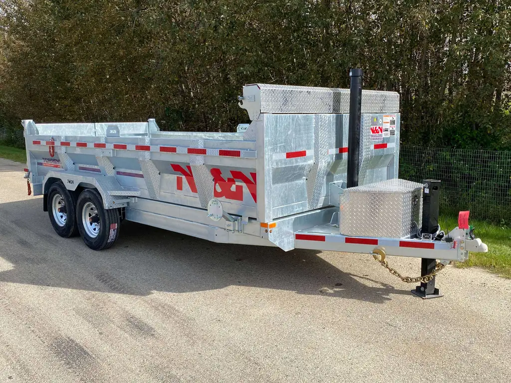 2027 N&N Torrent 7X14 HD Hydraulic Dump Trailer – 2x700lbs Axles W/Spare Mount & Tarp Bar – 12K Hydraulic Front Jack – Galvanized – LETHBRIDGE