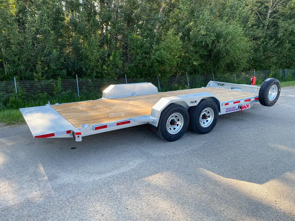 2027 N&N 7X20 LOWLAND C6 FULL HYDRAULIC TILT TRAILER – 4IN DROP 2X7000LBS AXLE – HYDRAULIC FRONT JACK – EQUIPMENT TRAILER, FLATBED – GALVANIZED – LETHBRIDGE