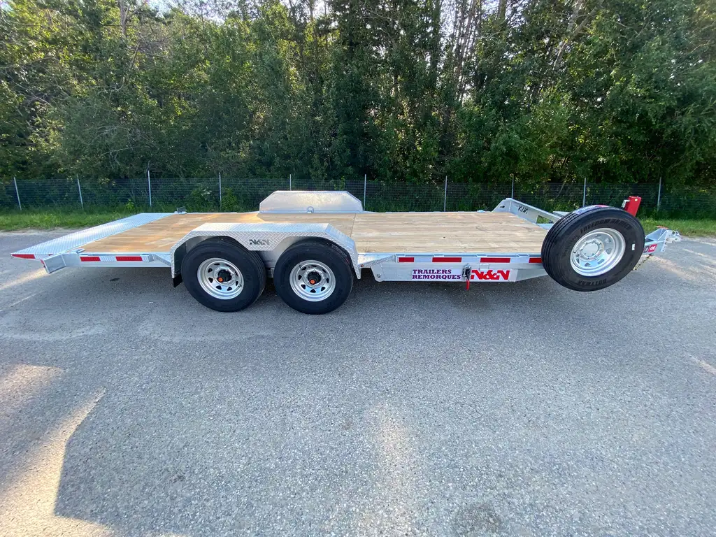 2027 N&N 7X20 LOWLAND C6 FULL HYDRAULIC TILT TRAILER – 4IN DROP 2X7000LBS AXLE – HYDRAULIC FRONT JACK – EQUIPMENT TRAILER, FLATBED – GALVANIZED – WINNIPEG