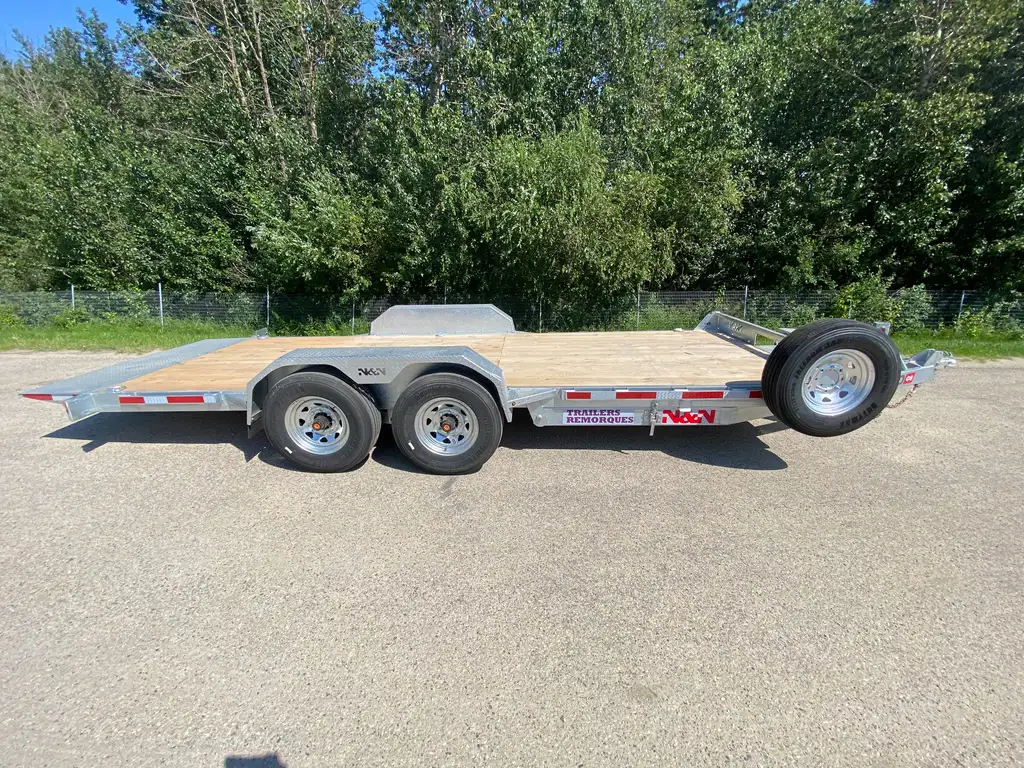 2027 N&N 7X20 LOWLAND C6 FULL HYDRAULIC TILT TRAILER – 4IN DROP 2X7000LBS AXLE – EQUIPMENT TRAILER, FLATBED – GALVANIZED – LETHBRIDGE