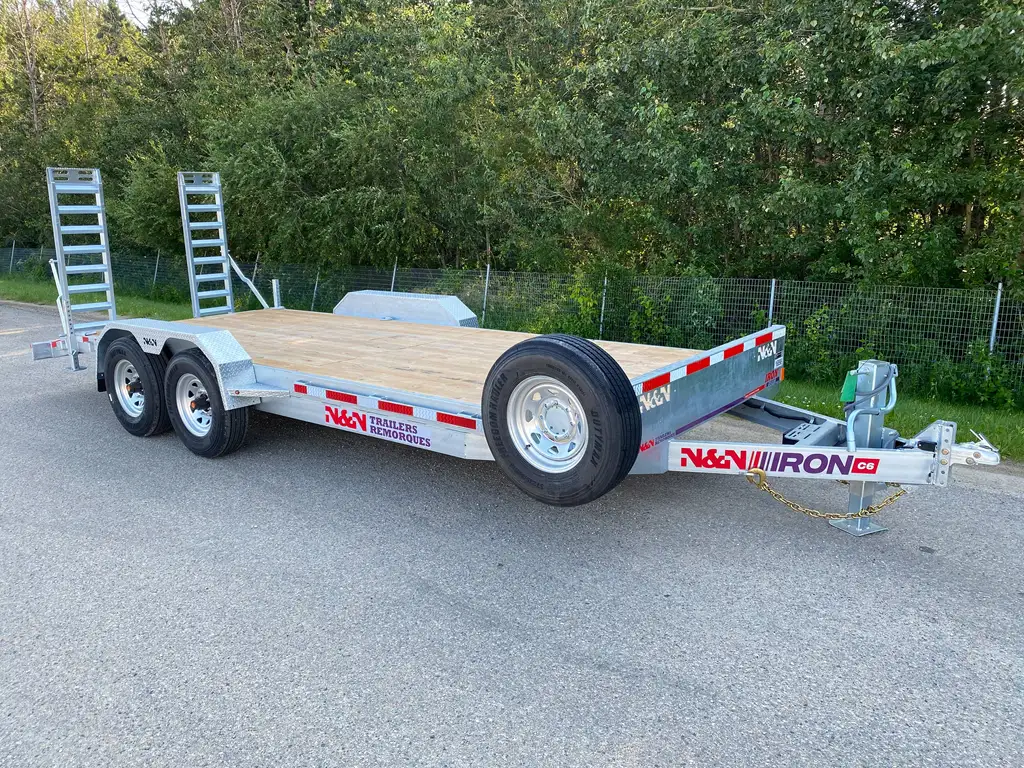 2027 N&N 7×20 LOWBED EQUIPMENT CAR HAULER TRAILER – IRON C8 2X7000LBS AXLES – FLATBED – GALVANIZED – EDMONTON