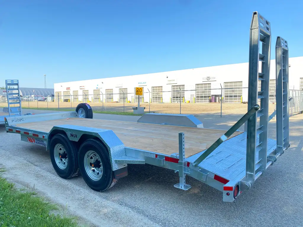 2027 N&N 7×20 LOWBED EQUIPMENT CAR HAULER TRAILER – IRON C8 2X7000LBS AXLES – FLATBED – GALVANIZED – LETHBRIDGE