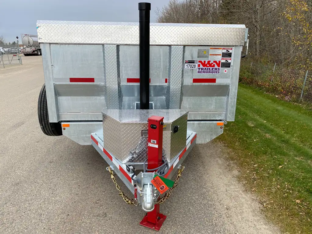 2027 N&N Torrent 7X14 HD Hydraulic Dump Trailer – 2x700lbs Axles W/Spare Mount & Tarp Bar – 12K Hydraulic Front Jack – Galvanized – EDMONTON