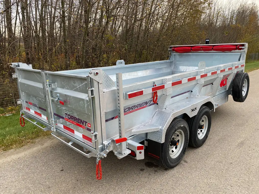 2027 N&N Torrent 7X14 HD Hydraulic Dump Trailer – 2x700lbs Axles W/Spare Mount & Tarp Bar – 12K Hydraulic Front Jack – Galvanized – EDMONTON