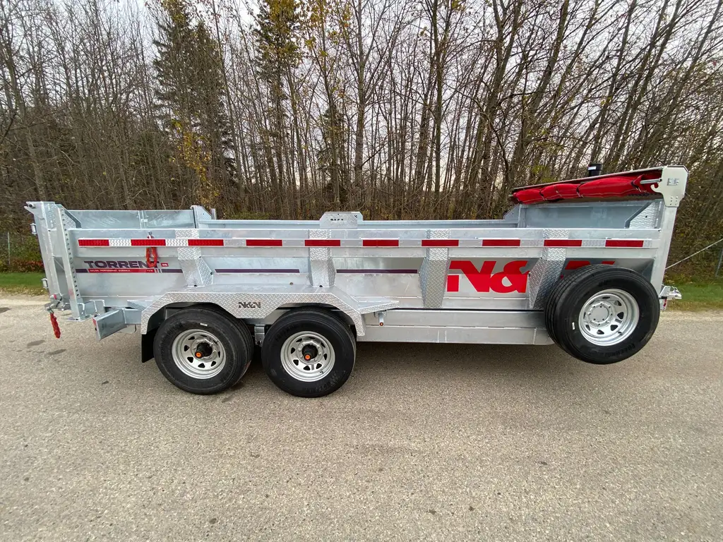 2027 N&N Torrent 7X14 HD Hydraulic Dump Trailer – 2x700lbs Axles W/Spare Mount & Tarp Bar – 12K Hydraulic Front Jack – Galvanized – EDMONTON