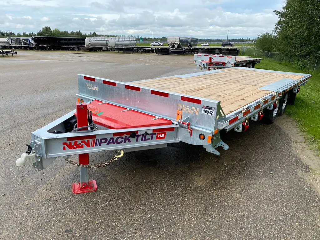 2027 N&N 102″ X 24 PACK H8 TILT DECKOVER TILT BUMPER PULL W/ 2×7,000 LBS AXLES – GALVANIZED – EDMONTON